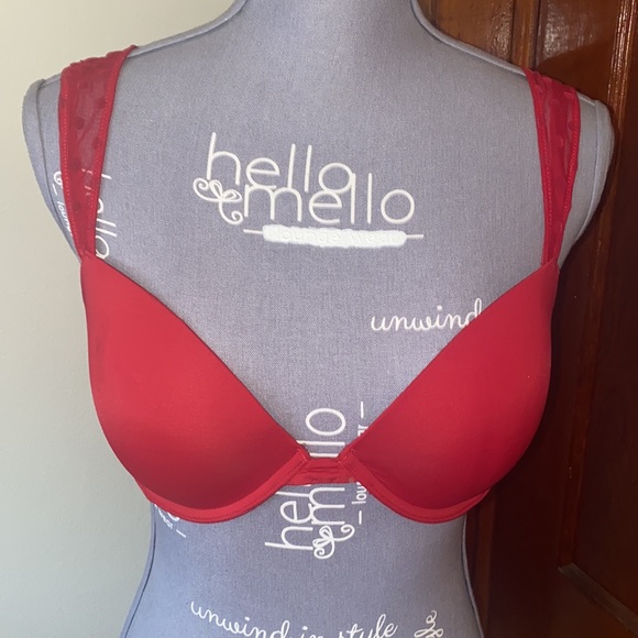 ❣️Victoria’s Secret racer back red padded plunge bra size 32DD ❣️ - Picture 1 of 9